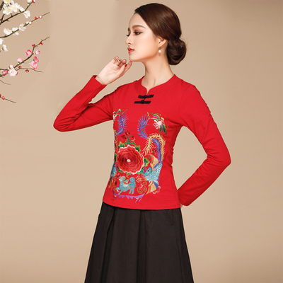 紅色刺繡上衣 中國(guó)風(fēng)與云南民族風(fēng)的完美融合